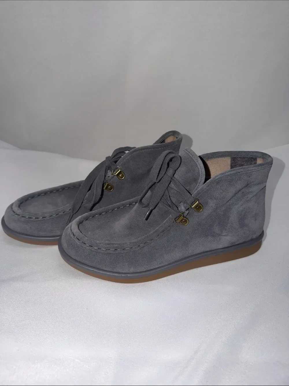 Lucky Brand Gray Suede Chukka Mule Boots